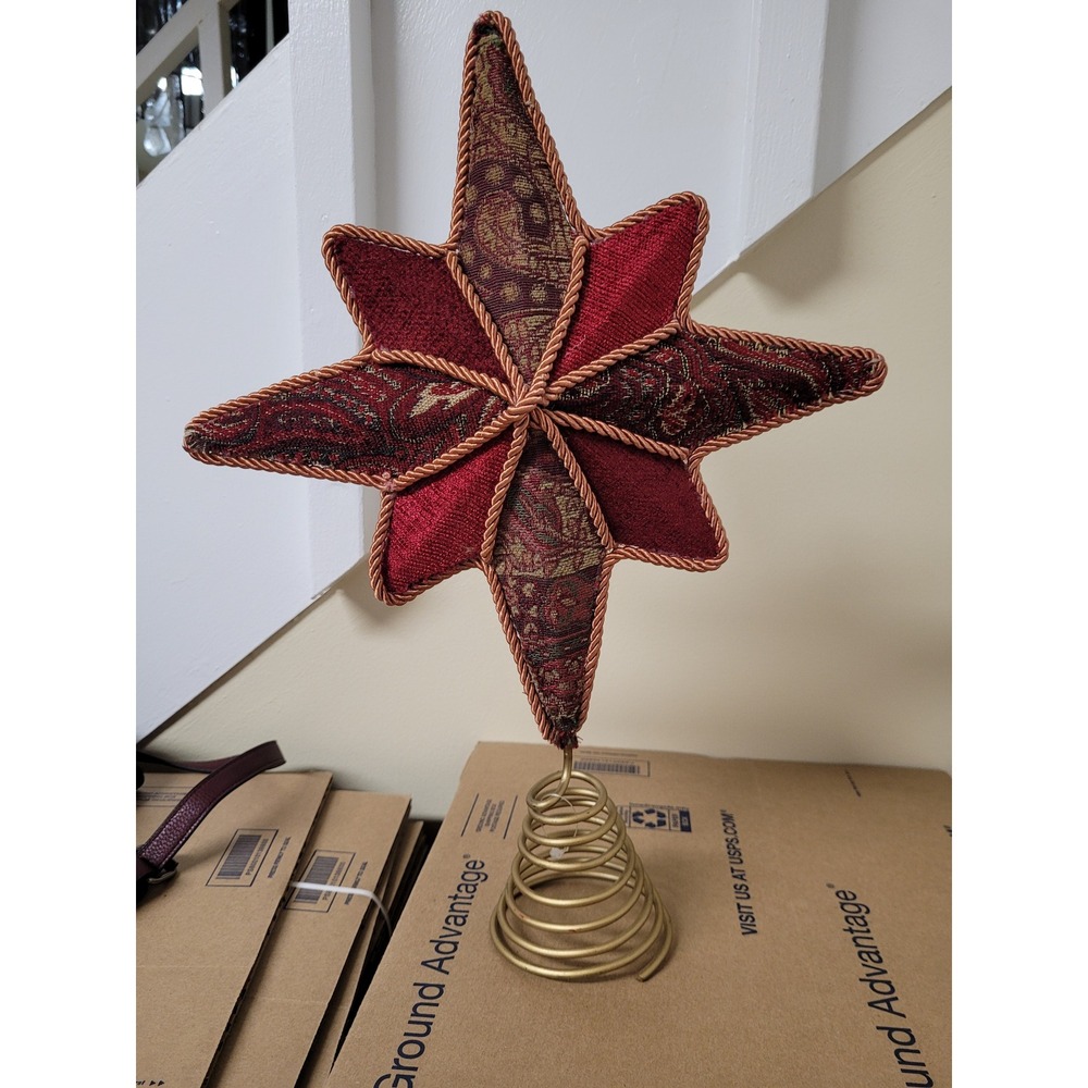 Kurt Adler Star Tree Topper
Burgundy Velvet Excellent Paisley Brocade Gold Trim